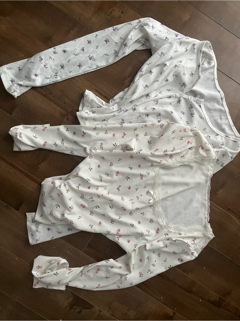 2  white floral tops